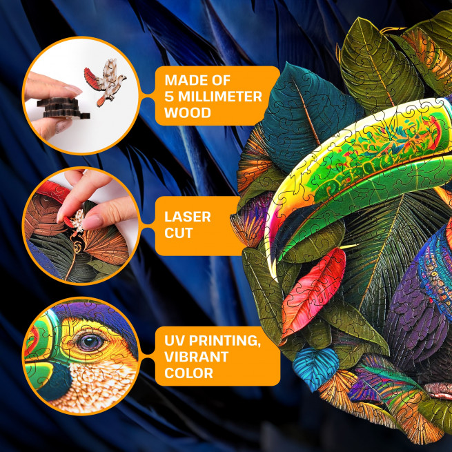 Images and photos of Toucan puzzle 500 pieces. ESC WELT.